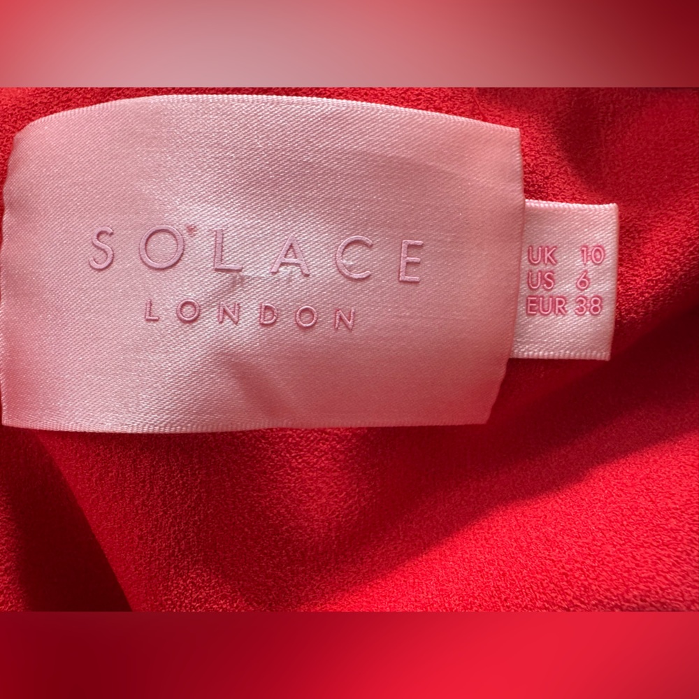 Solace London Red Backless Dress Size 6 - Picture 4 of 9